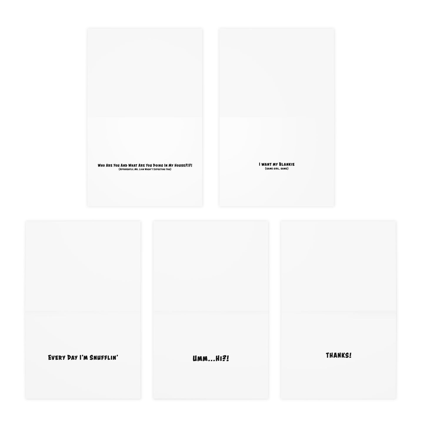 African Savanna Cartoon Art Greeting Cards - Set of 5