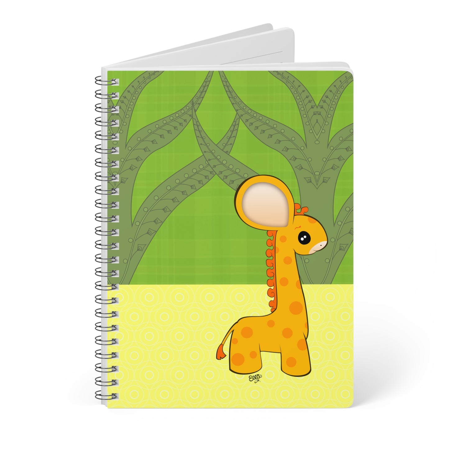 BABY GIRAFFE Cartoon Notebook – 150 lined pages A5 Wirobound Softcover