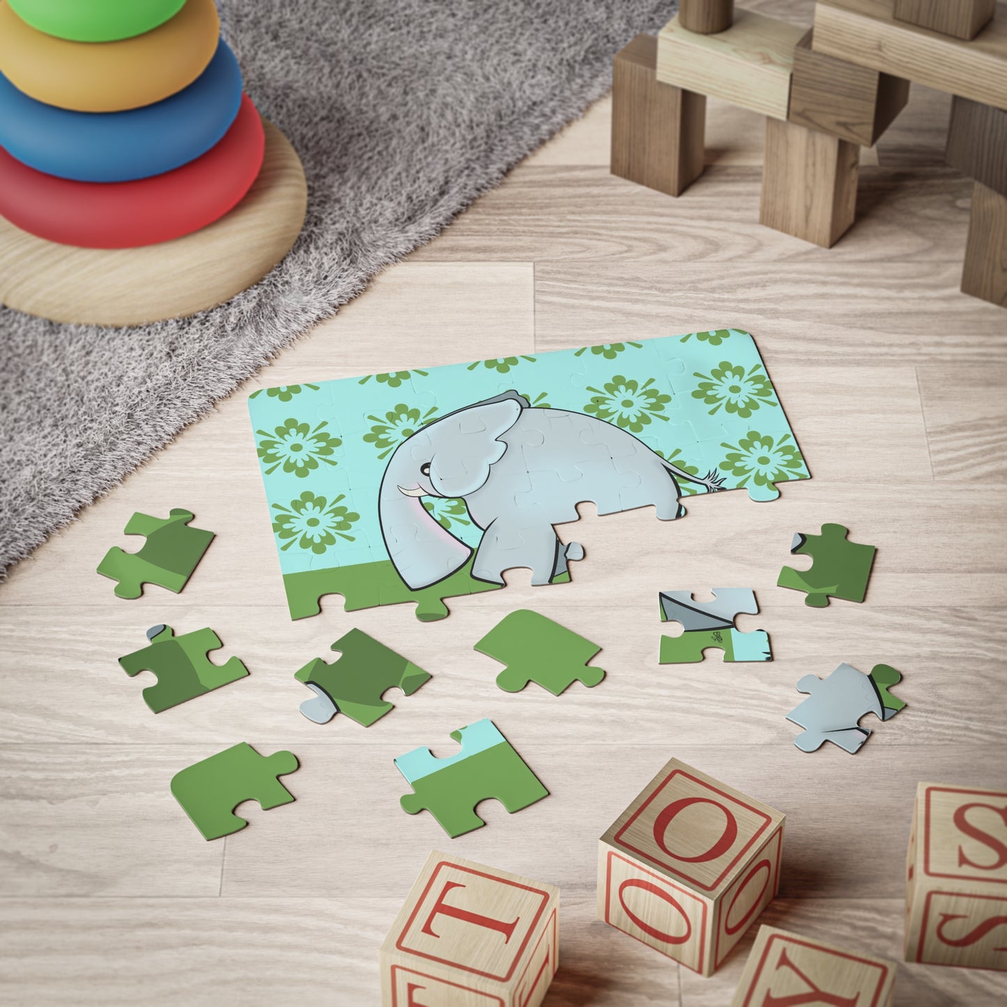 BABY ELEPHANT Cartoon Kids Puzzle (30 Piece) - Fun Learning Activity Gift for Kids