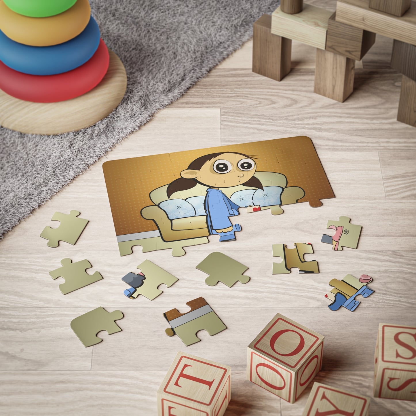 COFFEE MONSTER Cartoon Kids Puzzle (30 Piece) - Fun Learning Activity Gift for Kids