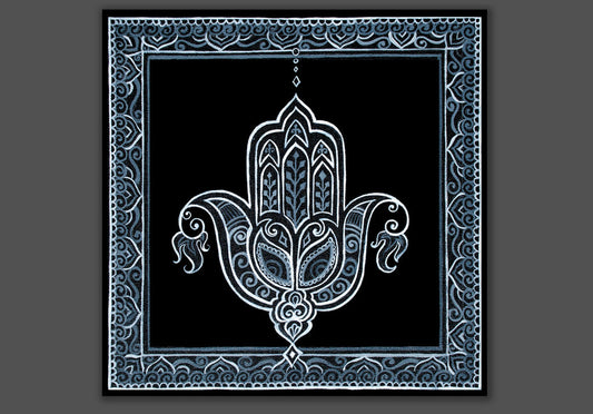 Black Hamsa Fine Art Print