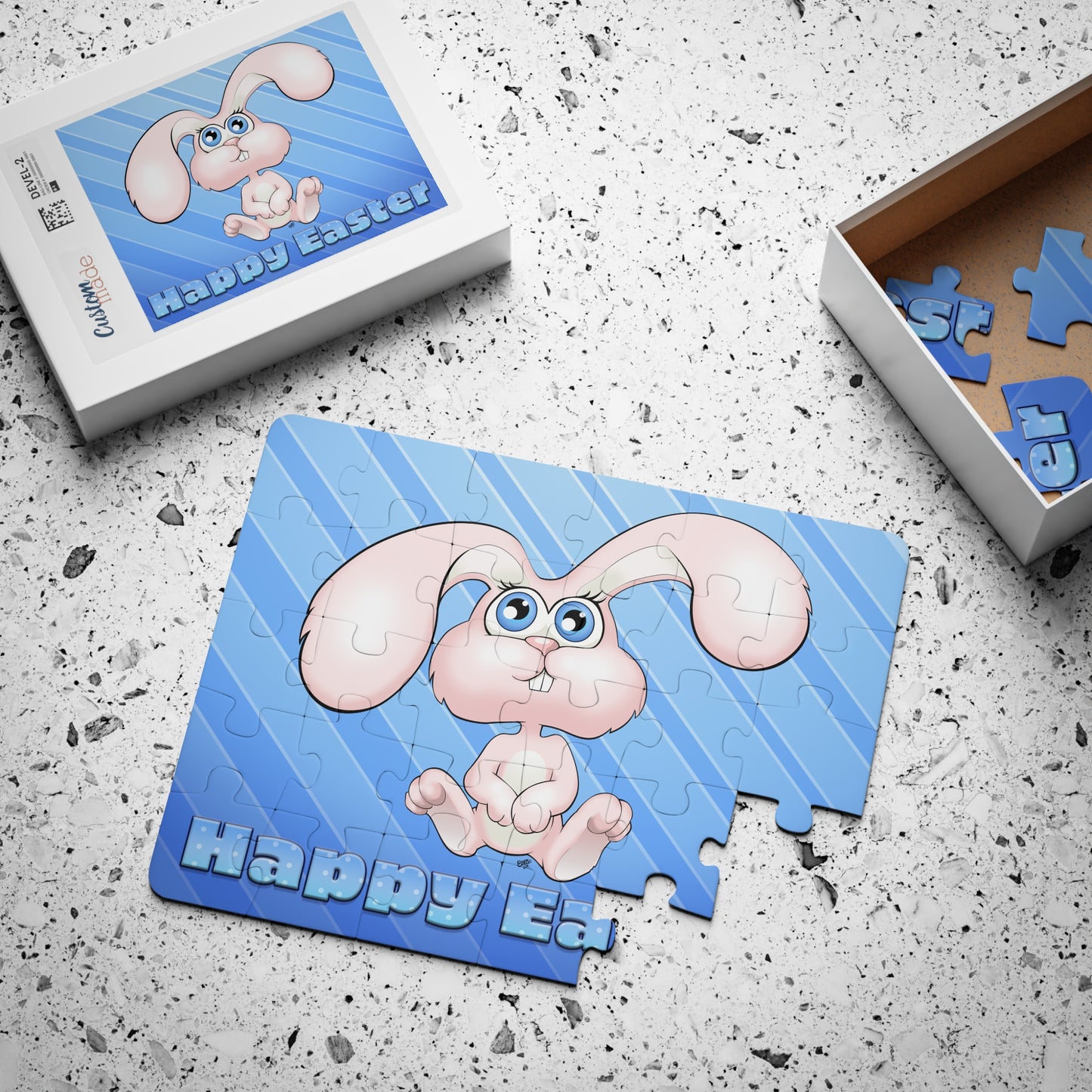 Happy Easter Bunny Cartoon Kids Puzzle (30 Piece) - Fun Learning Activity Gift for Kids