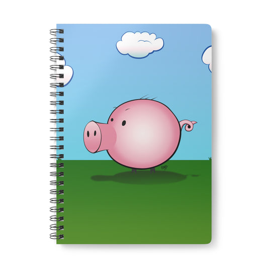 MOOGY THE PIG Cartoon Notebook – 150 Lined Pages A5 Wirobound Softcover