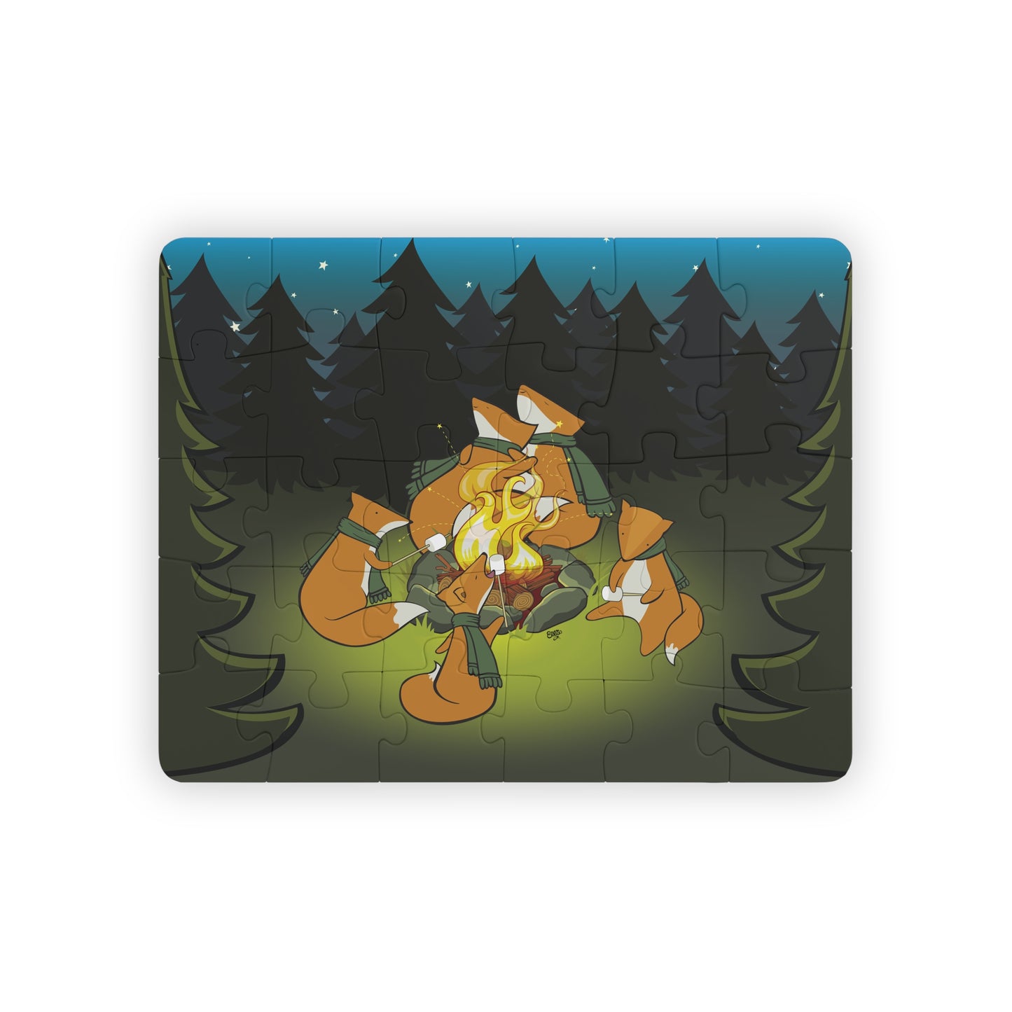 FOX FAMILY CAMPING TRIP Cartoon Kids Puzzle (30 Piece) - Fun Learning Activity Gift for Kids