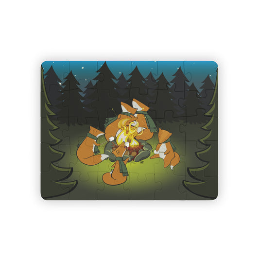 FOX FAMILY CAMPING TRIP Cartoon Kids Puzzle (30 Piece) - Fun Learning Activity Gift for Kids
