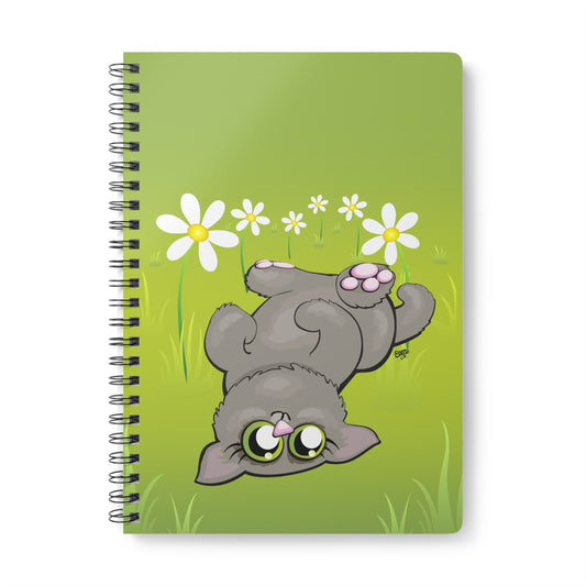 CUDDLY KITTEN Cartoon Notebook – 150 lined pages A5 Wirobound Softcover