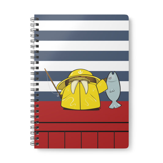 MR.WILMINGTON WALRUS Cartoon Notebook – 150 lined pages A5 Wirobound Softcover