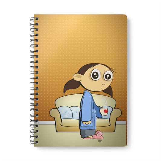 COFFEE MONSTER Cartoon Notebook – 150 lined pages A5 Wirobound Softcover