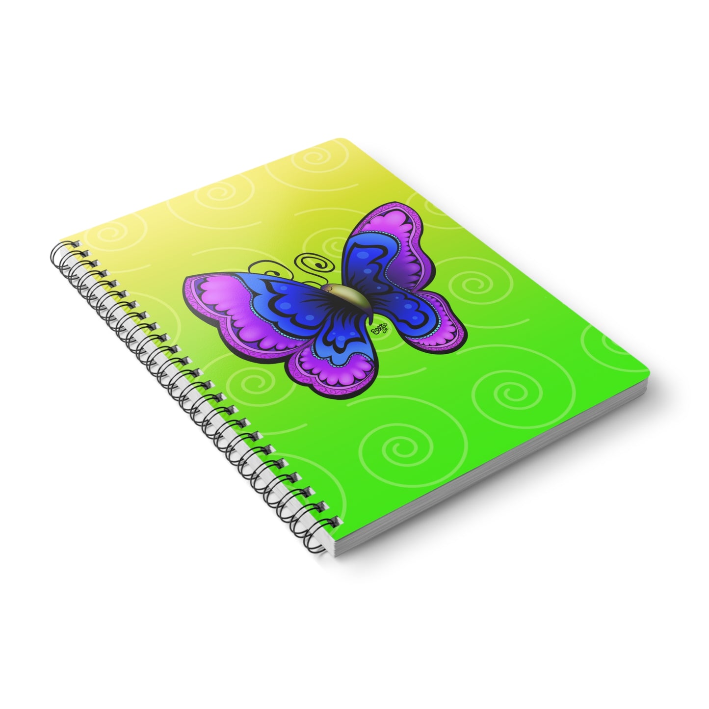 JOYFUL BUTTERFLY Cartoon Notebook – 150 lined pages A5 Wirobound Softcover