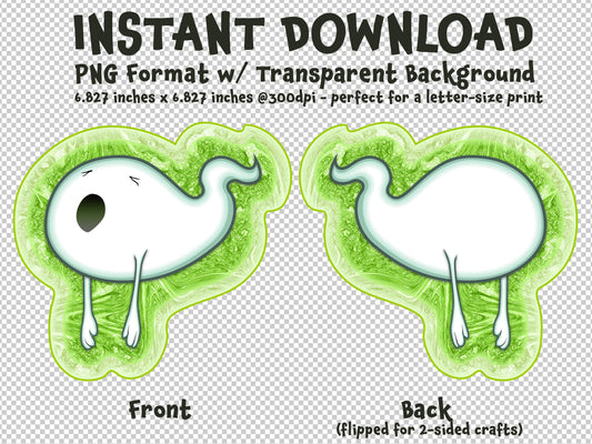 Over-Dramatic Ghost (4 of 8) Clip Art Printable Digital Instant Download for Halloween Decorations Invites Party Favors Prizes Gifts