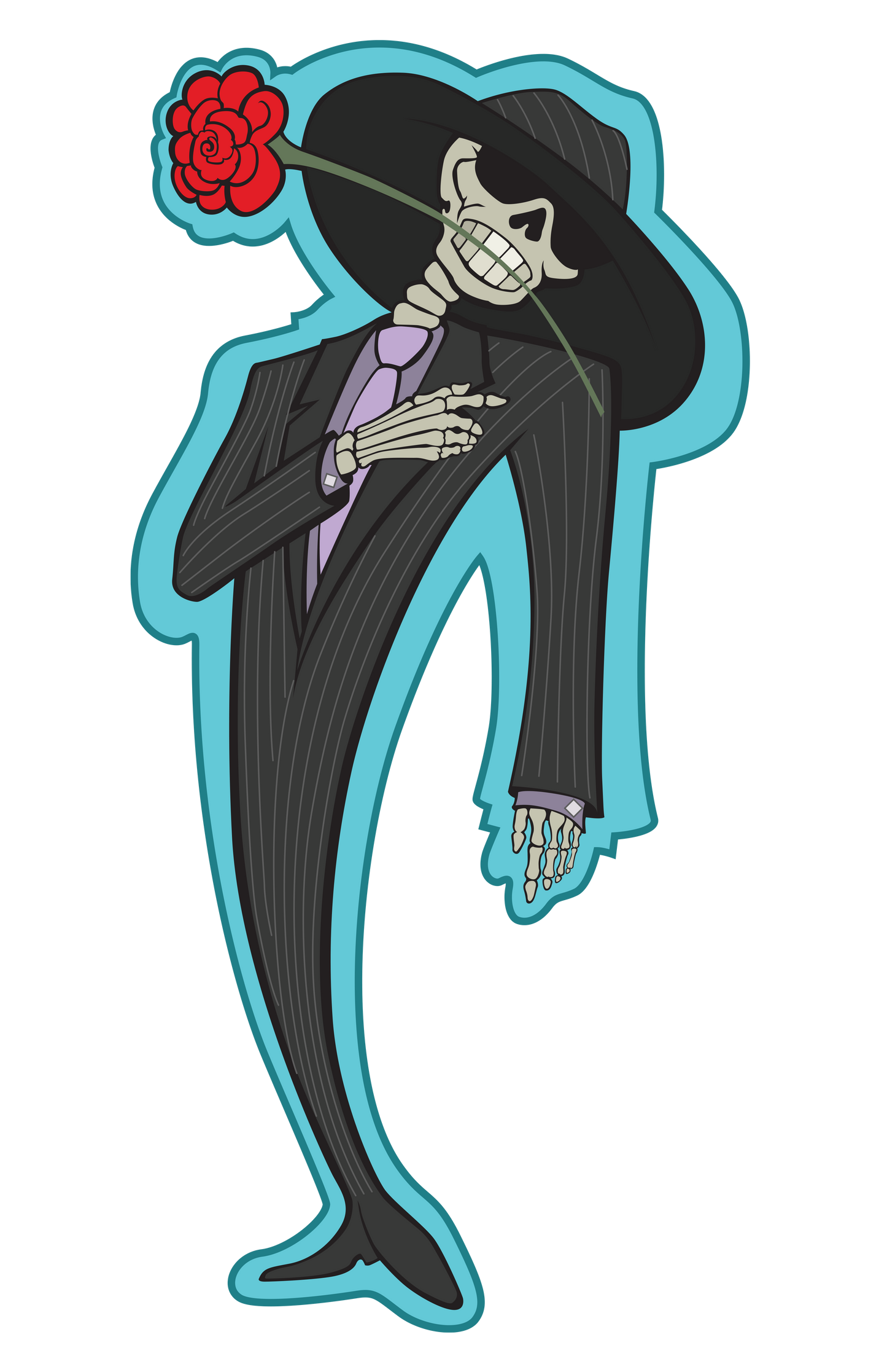 STICKER: Voodoo Jazz Skeleton