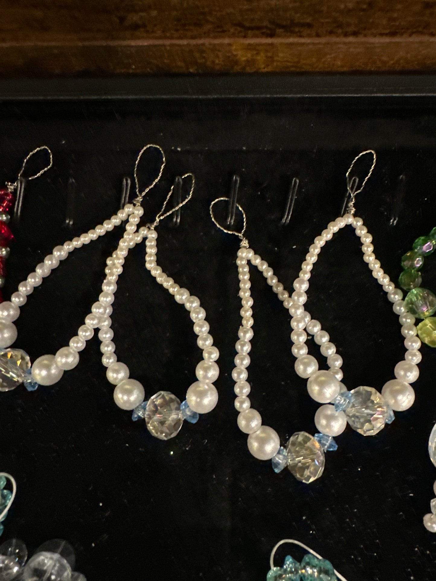 Beaded Crystal Teardrop Christmas Ornaments