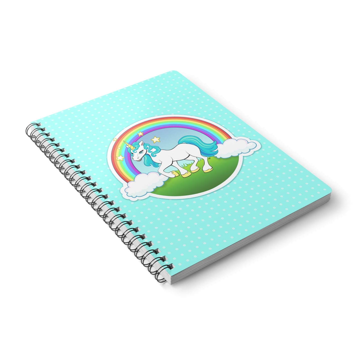 MAGIC UNICORN Cartoon Notebook – 150 lined pages A5 Wirobound Softcover