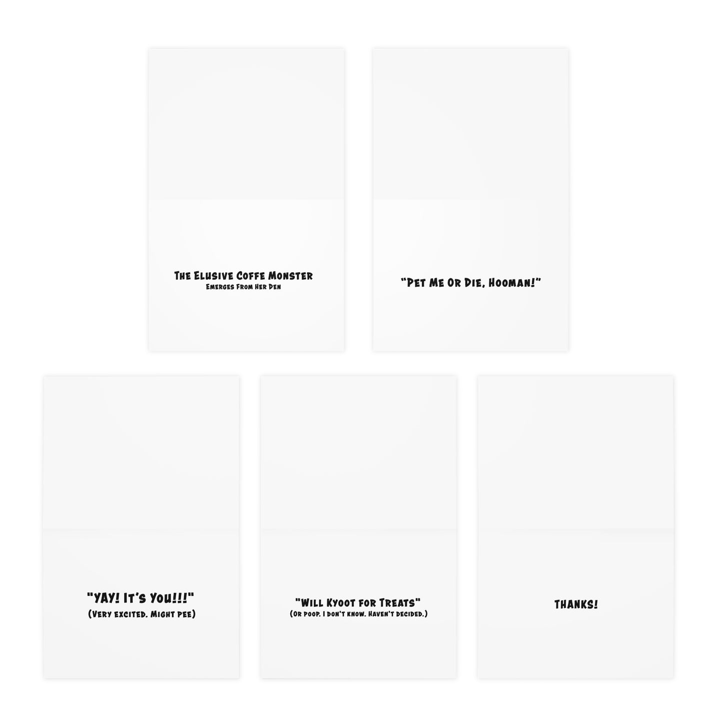Home Sweet Home Cartoon Art Greeting Cards - Set of 5