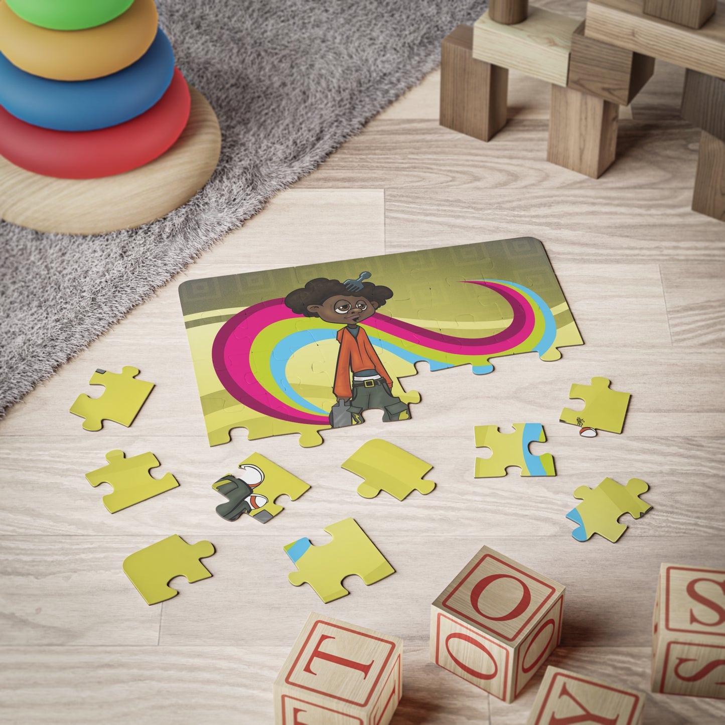 HIP HOP GUY Cartoon Kids Puzzle (30 Piece) - Fun Learning Activity Gift for Kids