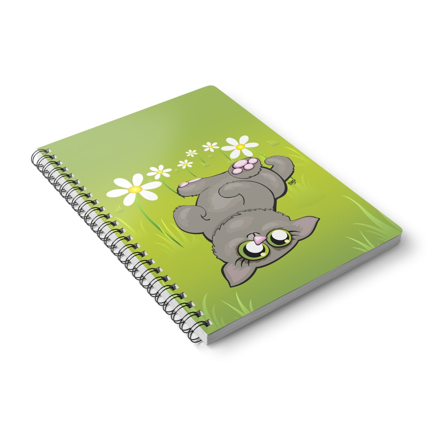 CUDDLY KITTEN Cartoon Notebook – 150 lined pages A5 Wirobound Softcover