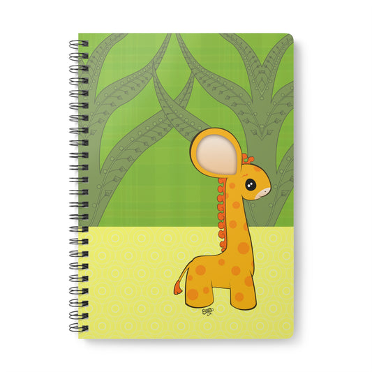 BABY GIRAFFE Cartoon Notebook – 150 lined pages A5 Wirobound Softcover