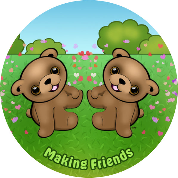 Forest Friends Cartoon Sticker Sheet - 12 stickers (3 of each)