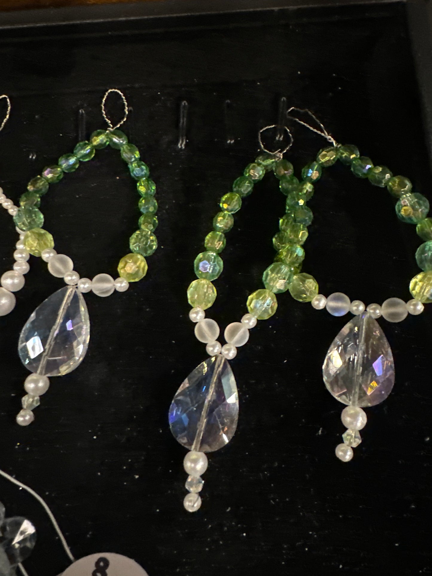 Beaded Crystal Teardrop Christmas Ornaments