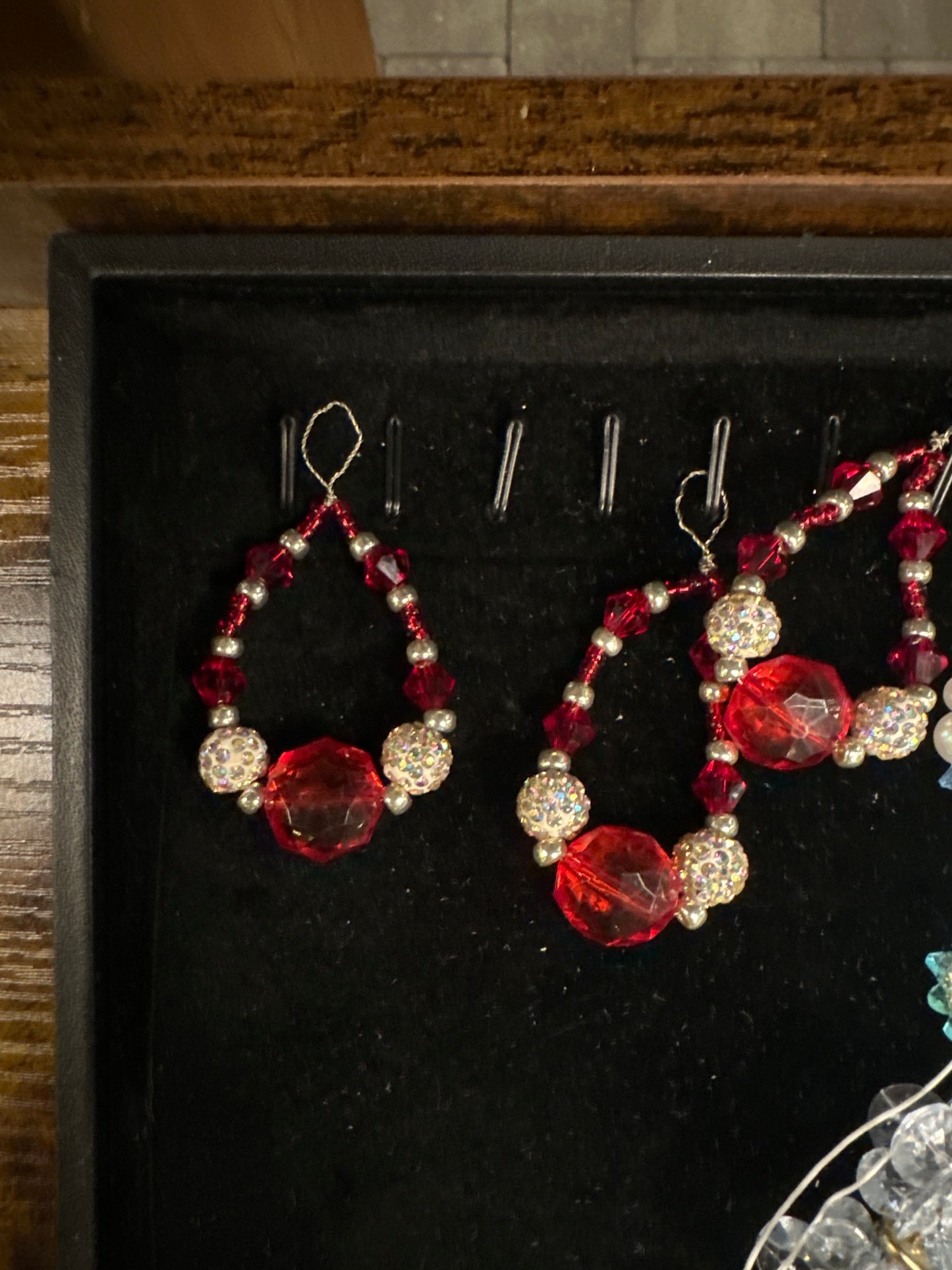 Beaded Crystal Teardrop Christmas Ornaments