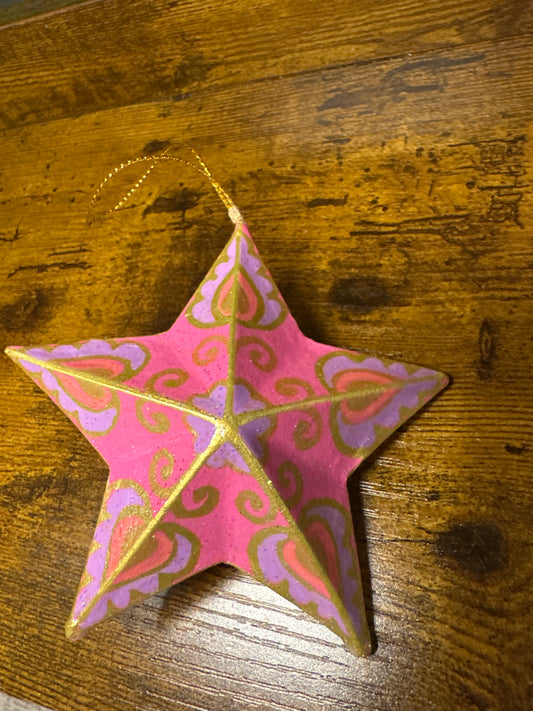 Pink Star Christmas Ornament