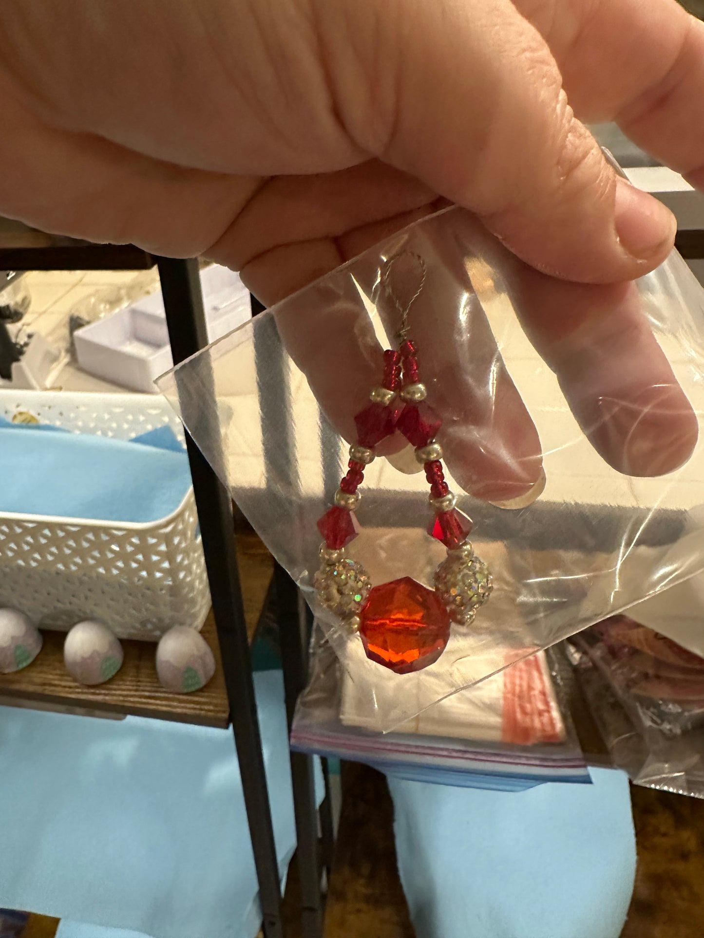 Beaded Crystal Teardrop Christmas Ornaments