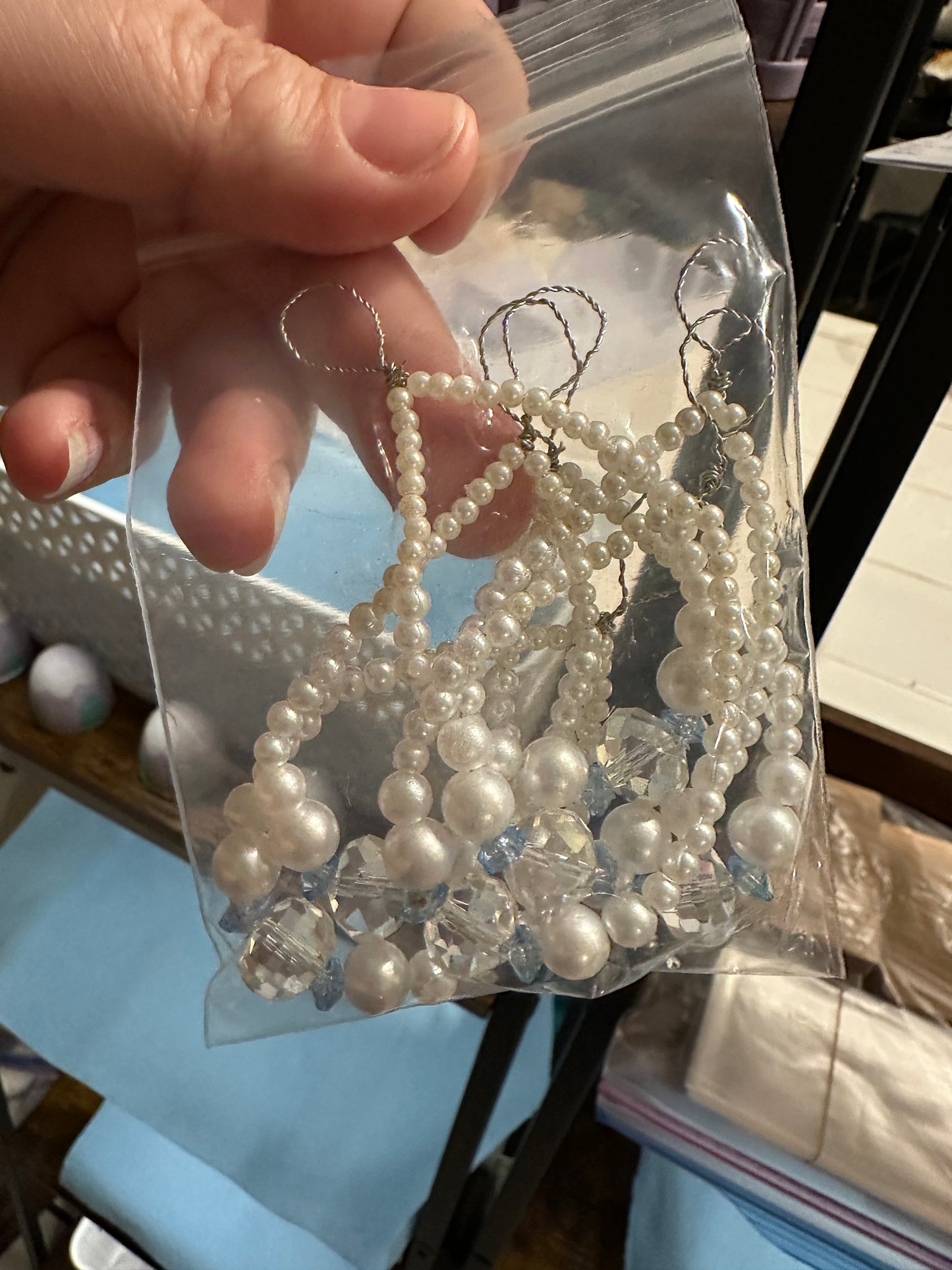 Beaded Crystal Teardrop Christmas Ornaments
