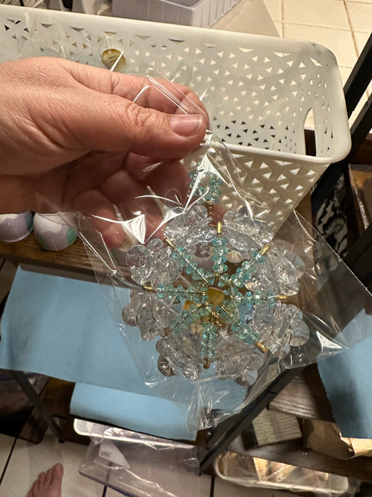 Beaded Crystal Snowflake Christmas Ornaments