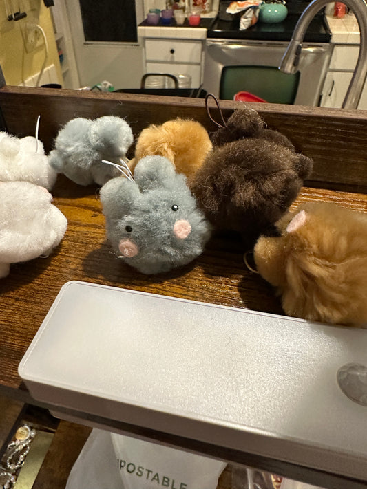 Bunny Puffball Christmas Ornaments