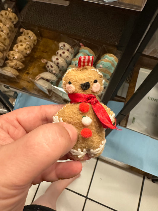 Felt Gingerbread Man Cookie Christmas Ornaments