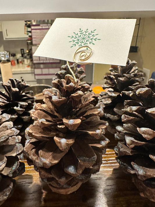 Pinecone Placecard Holder Christmas Ornament