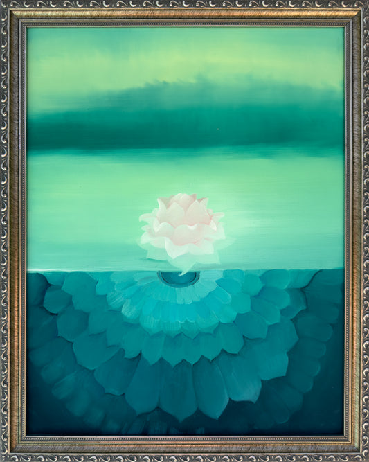 'Lotus on the Quiet Morning Pond' Fine Art Painting
