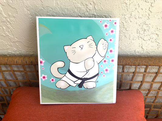 TAI CHI KITTY Cartoon Art 3-Ring Binder
