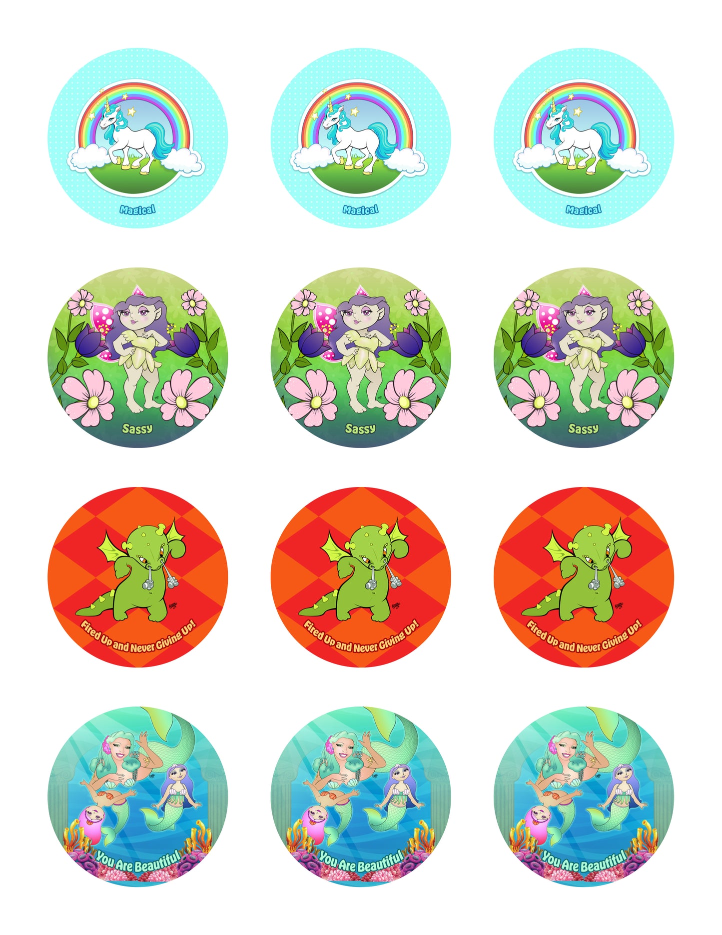 Fantasy Land Sticker Sheet - 12 stickers (3 of each)