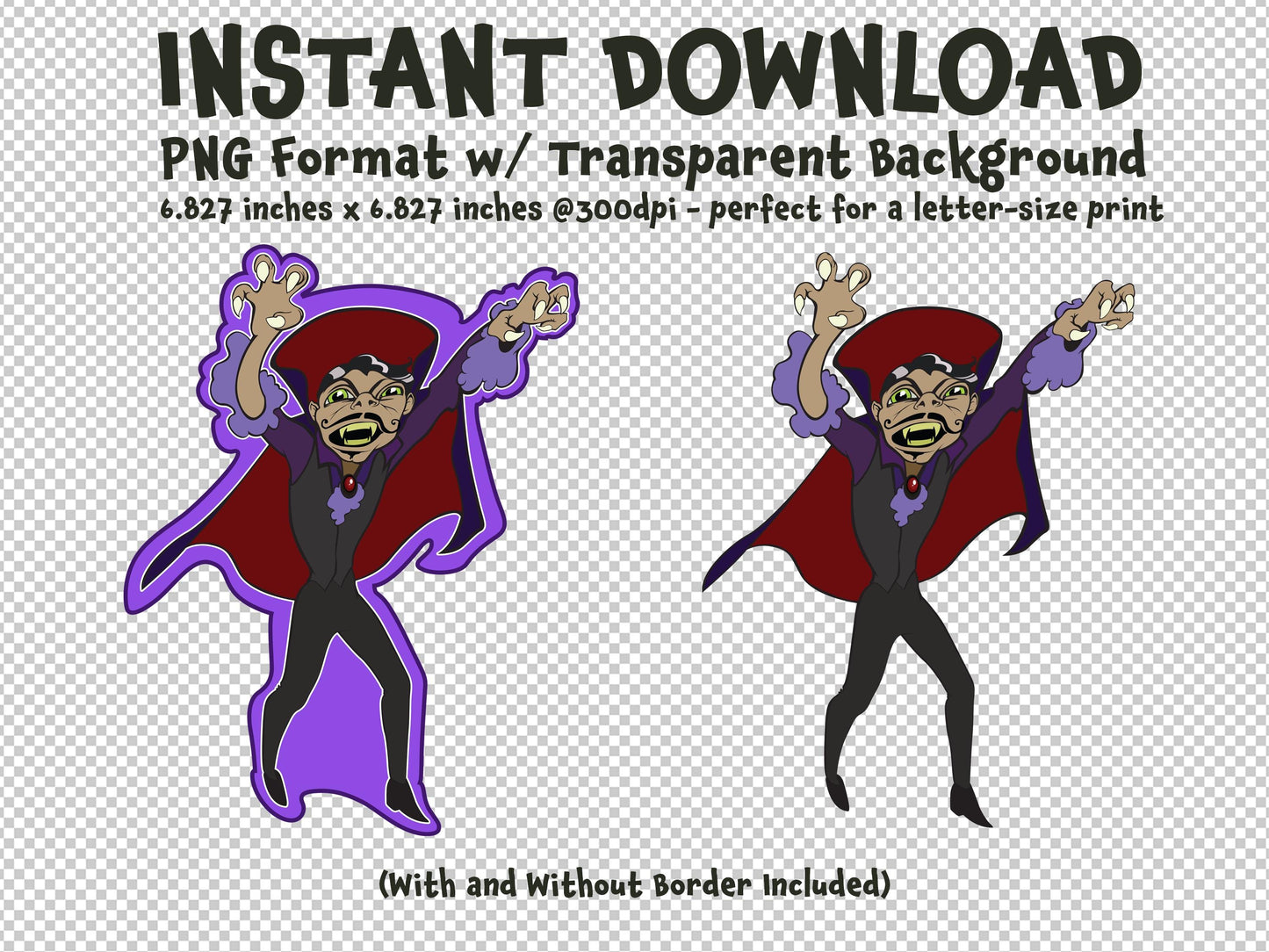 Vampire Attack Clip Art Printable Digital Instant Download Halloween Decorations Invites Party Favors Prizes Gifts for Trick-or-Treaters