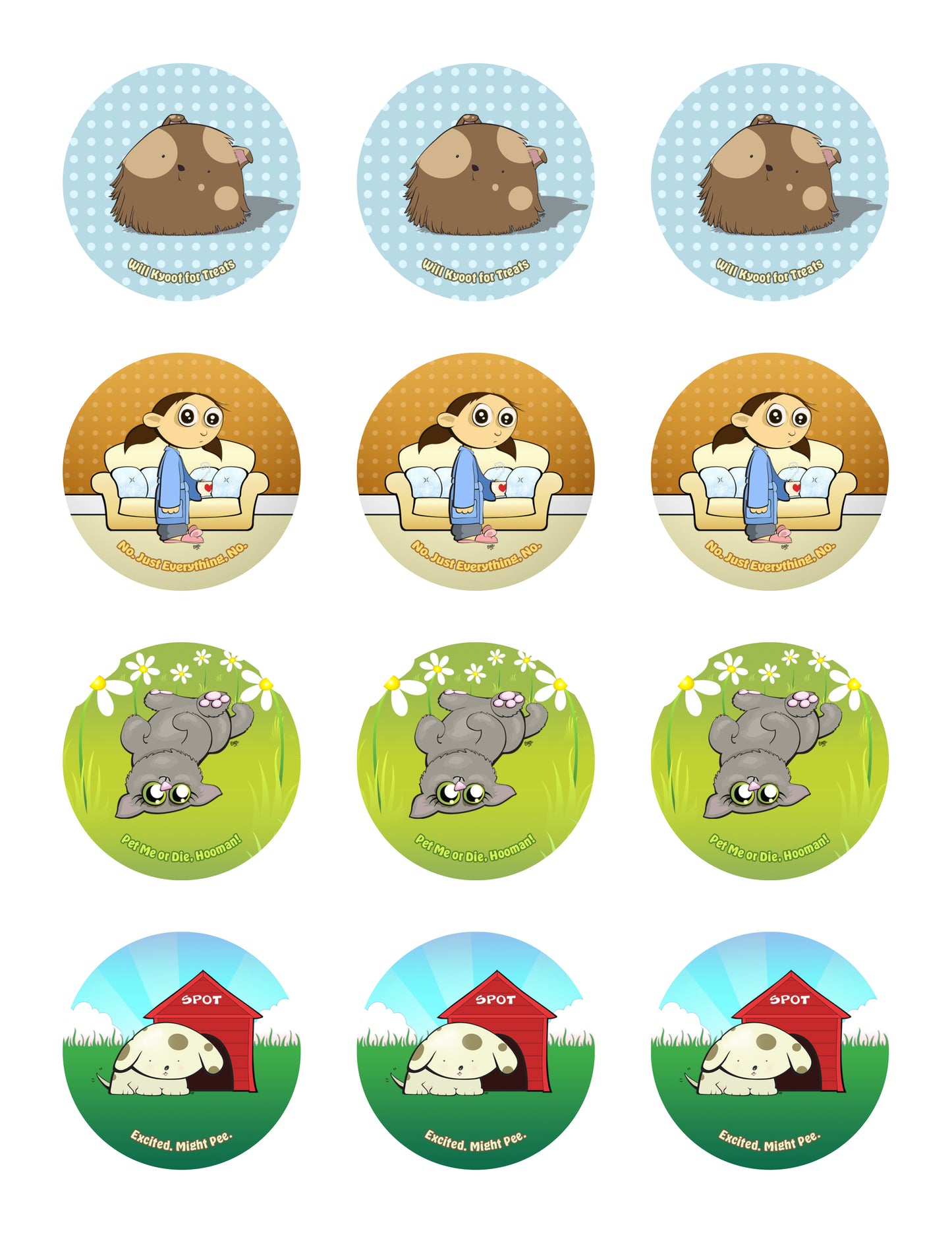 Home Sweet Home Sticker Sheet - 12 stickers (3 of each)