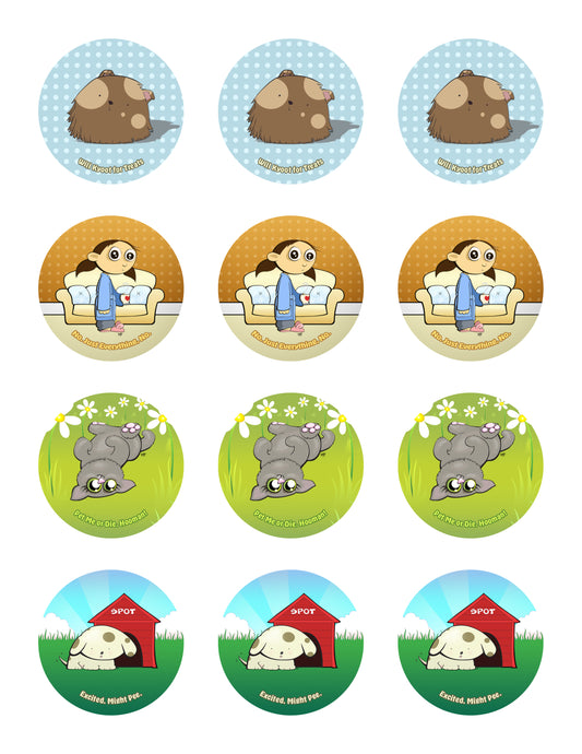 Home Sweet Home Sticker Sheet - 12 stickers (3 of each)