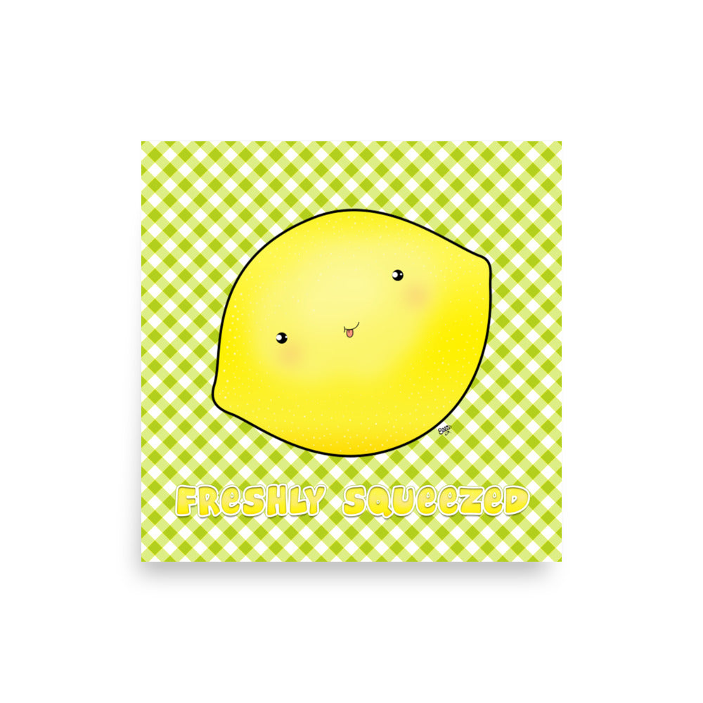 CUTE LEMON Cartoon Art Print Poster - Farm and Country Kids Room Decor