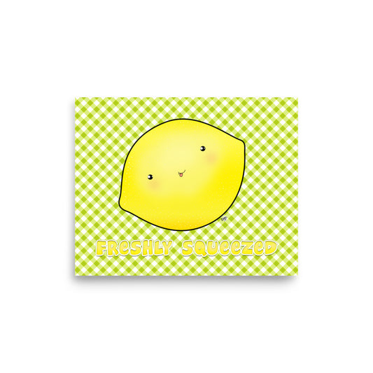 CUTE LEMON Cartoon Art Print Poster - Farm and Country Kids Room Decor